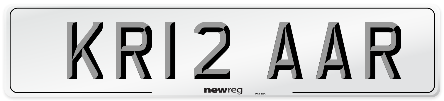 KR12 AAR Number Plate from New Reg